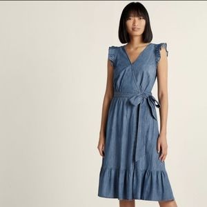 J. Crew Lily Chambray Wrap Dress Size 2